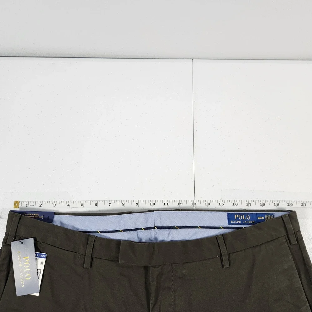 Polo Ralph Lauren‎ Mens Stretch Slim Fit Chino Pants Olive Brown 40x30 NWT